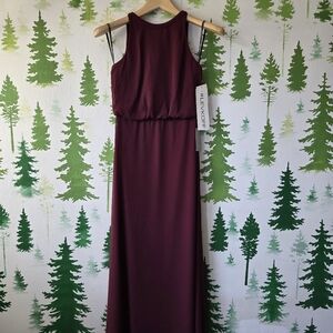 Bill Levkoff Deep Wine Formal Dress